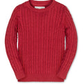 Organic crewneck cable sweater