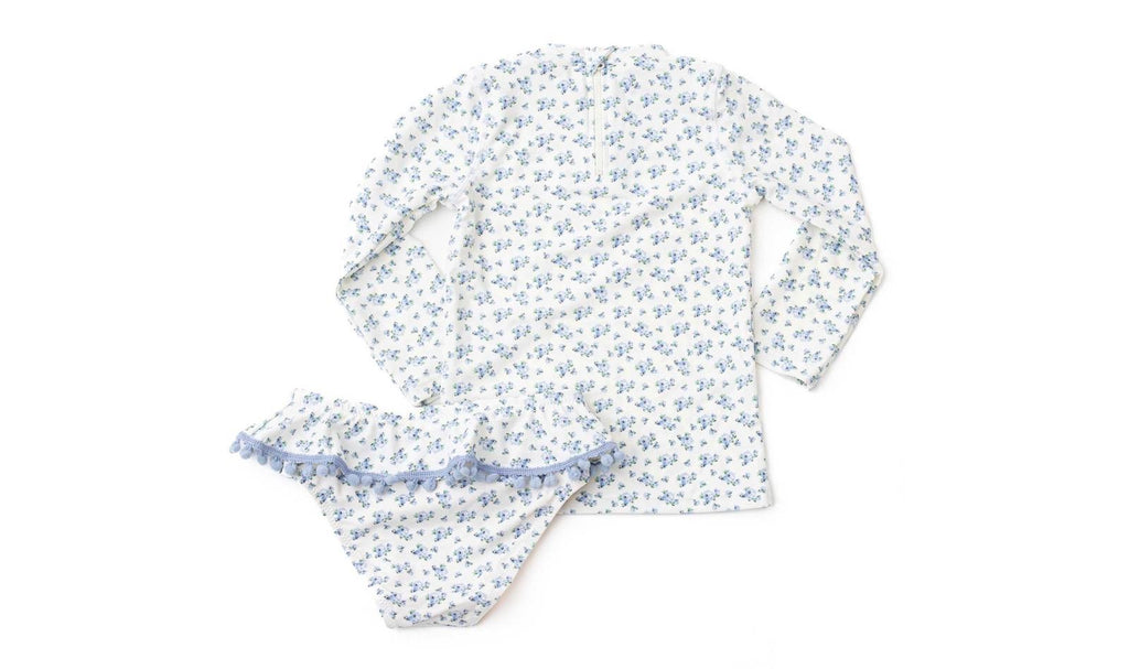 Cottage floral blue swim