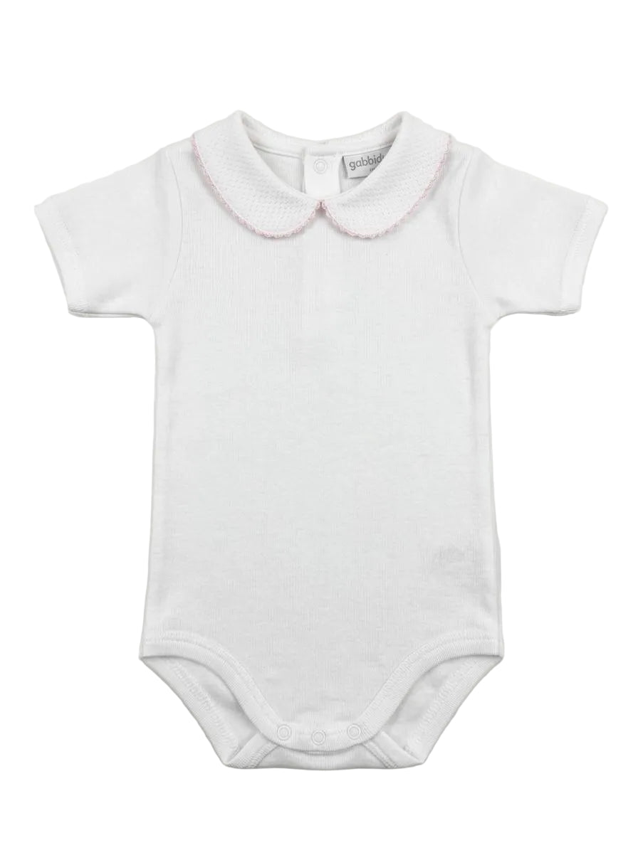 1181/ Baby piquè neck short white