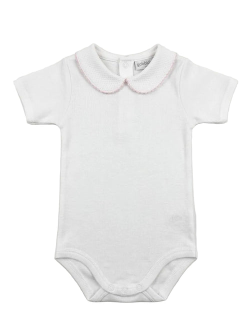 1181/ Baby piquè neck short white