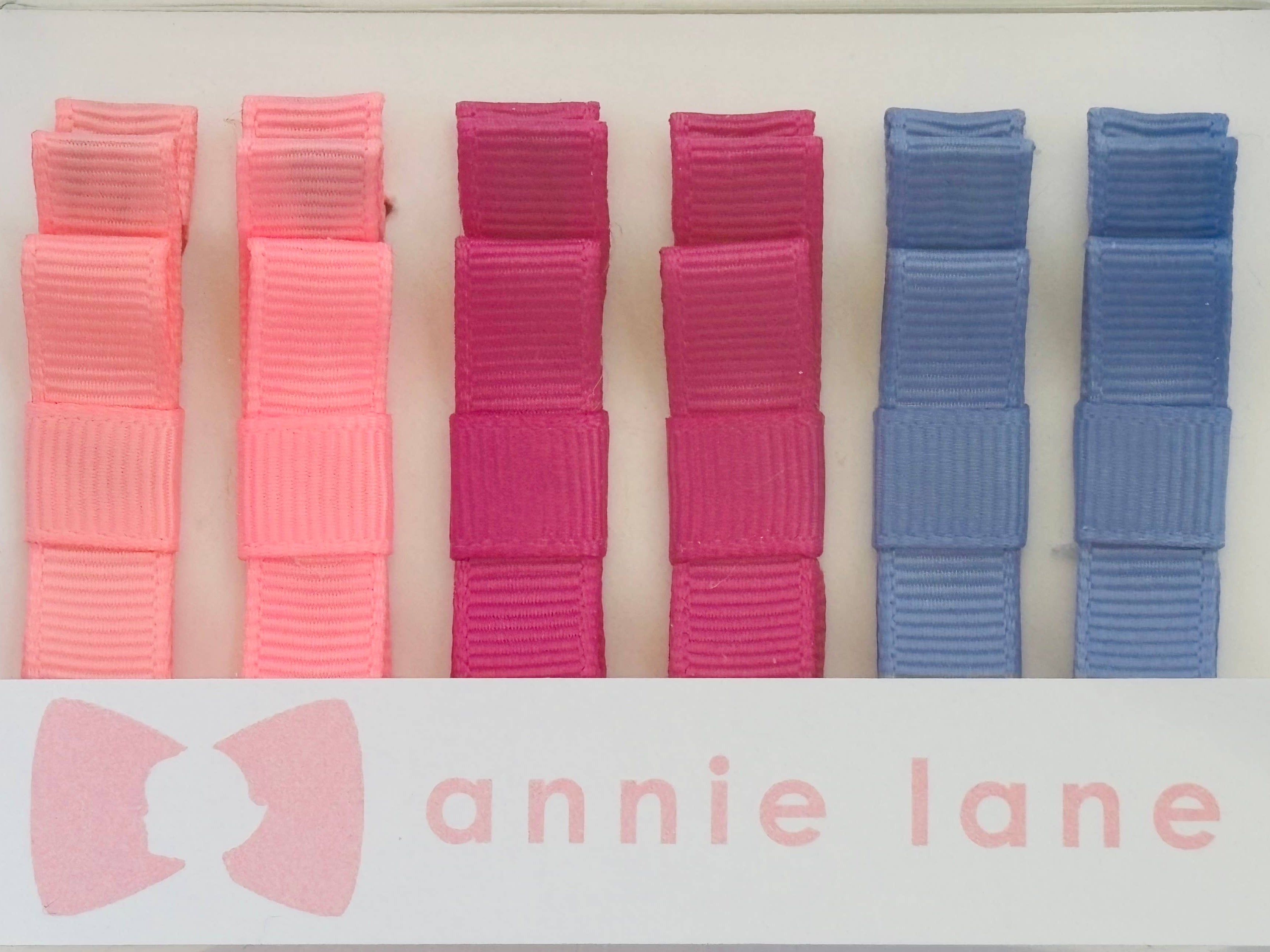 Hair Bows - Classic Grosgrain - Pink &Raspberry - Set of Six