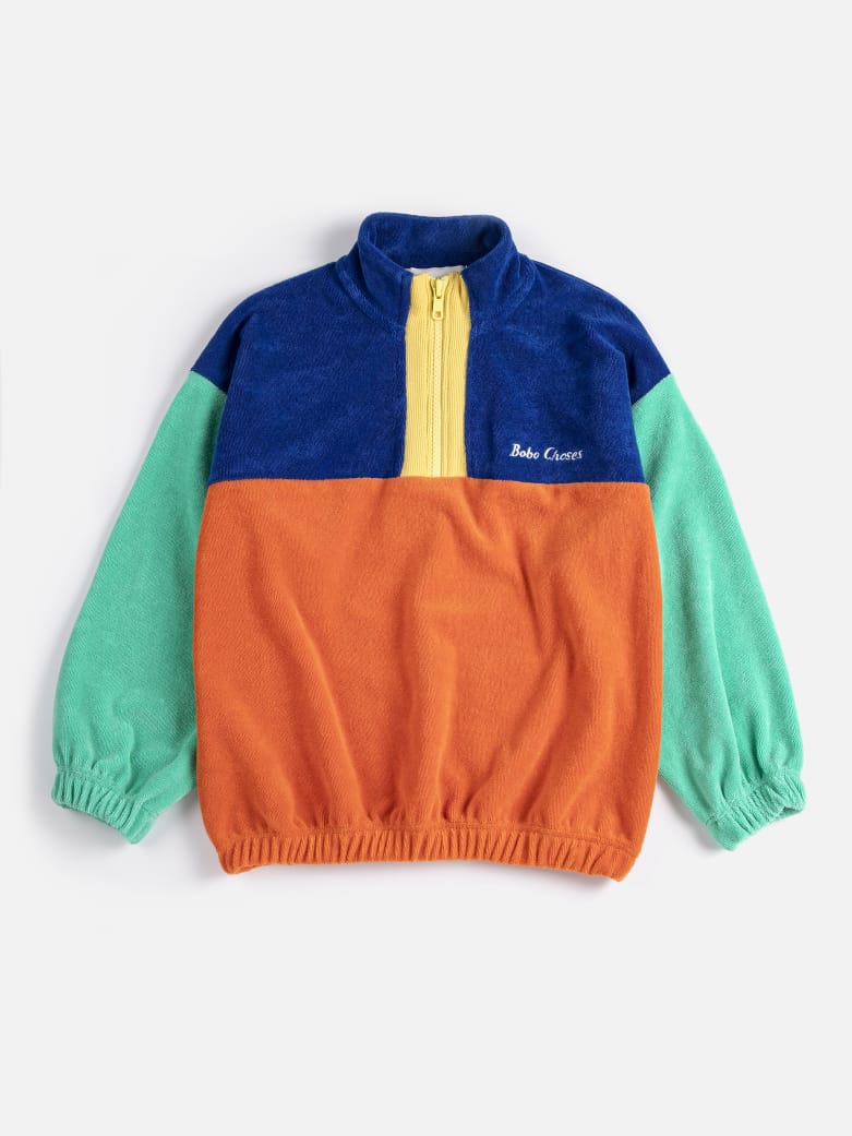 Bobo Choses color block zipped sweatshirt