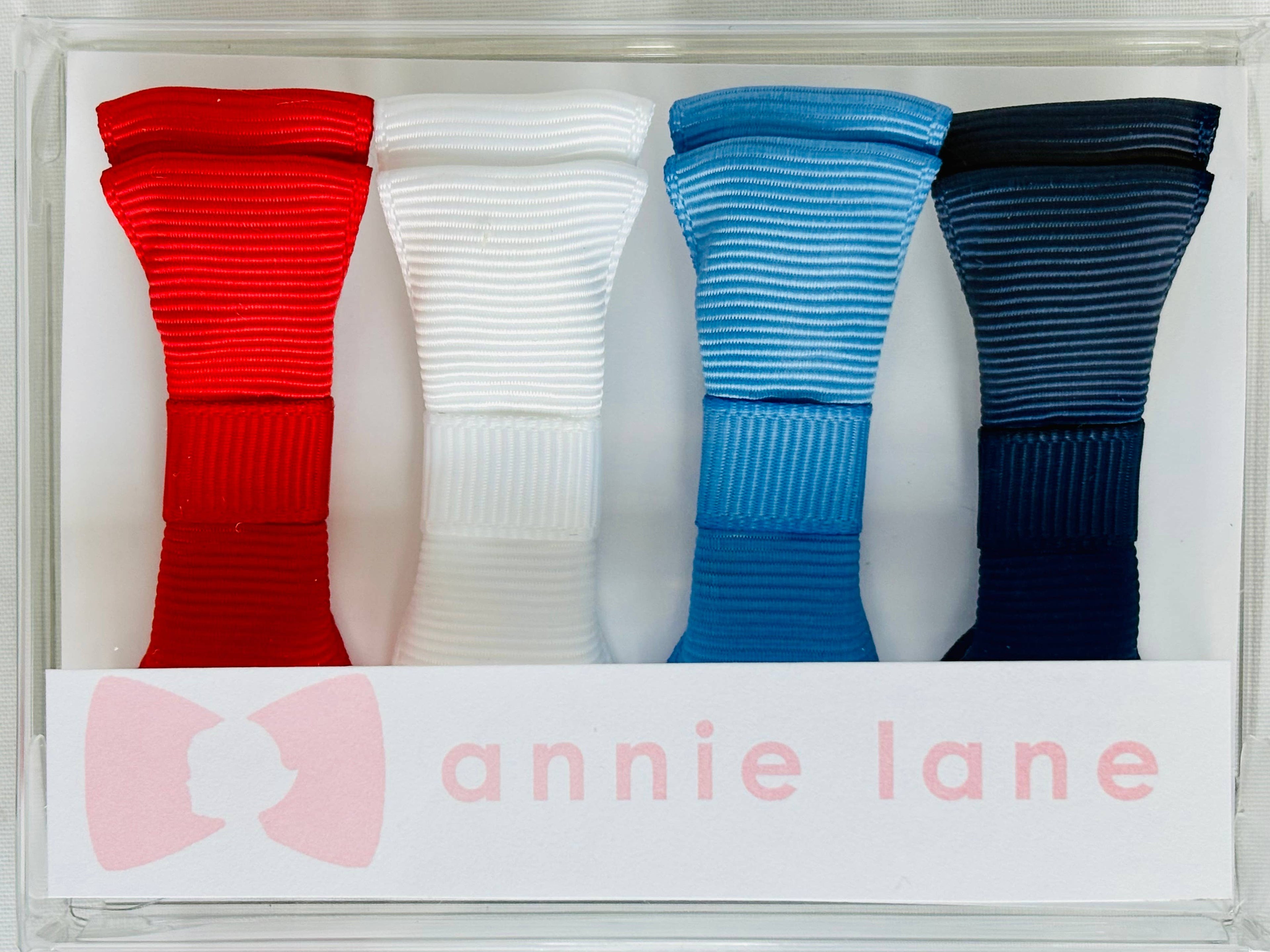 Red, White & Blue Set of 4 hair bows 