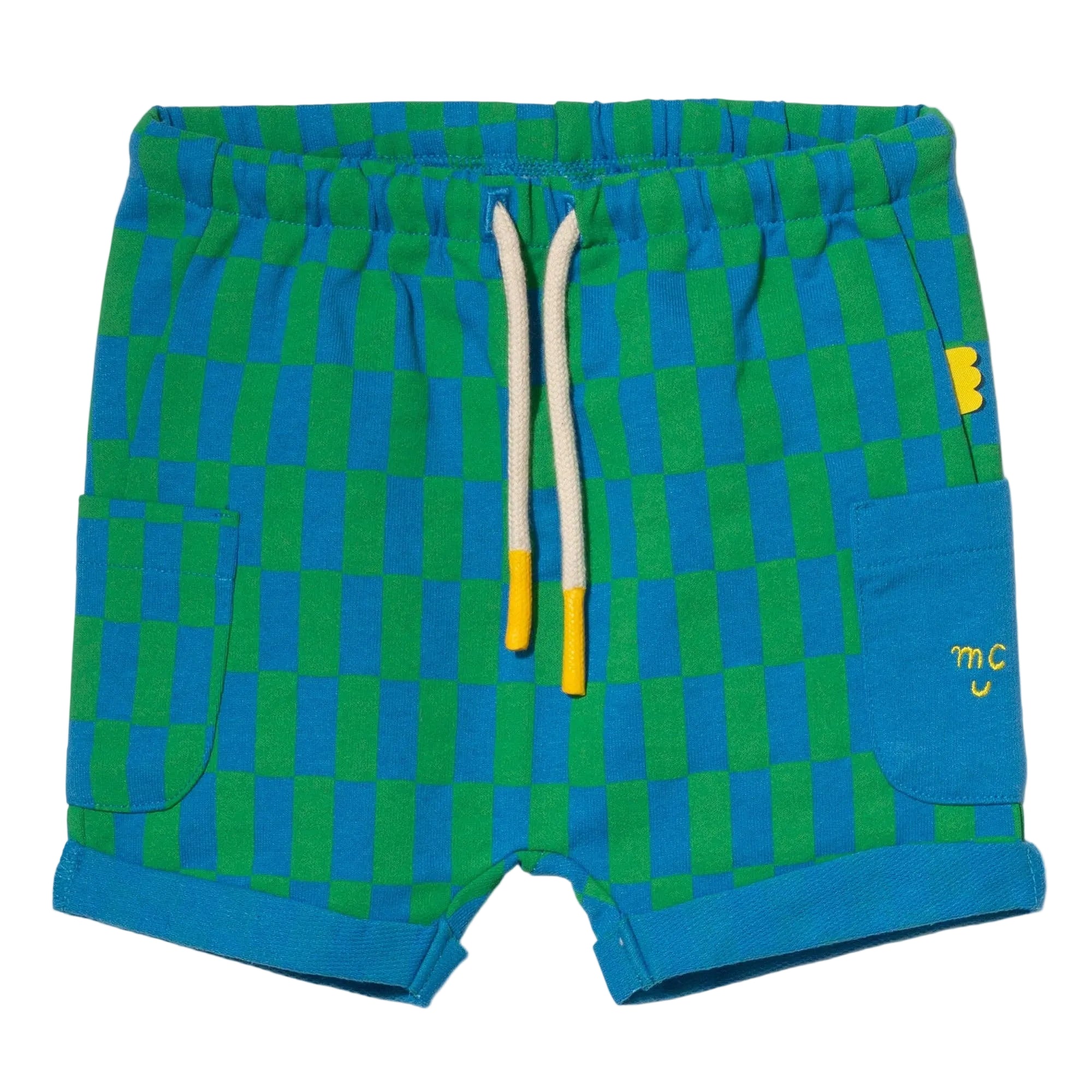 Recycled Cotton Blue Checkered Baby Short