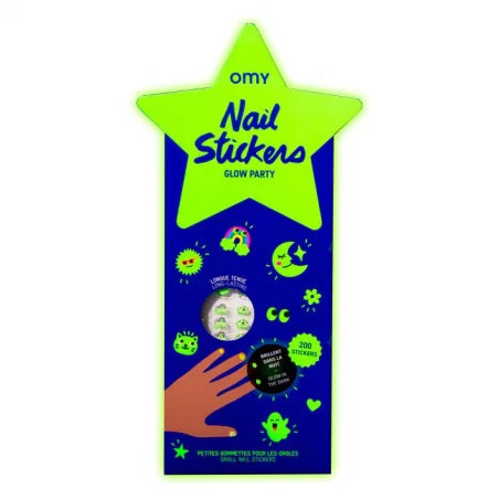 Nail stickers glow party