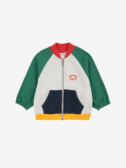 Tic Tac Toe color block zipped sweatshirt