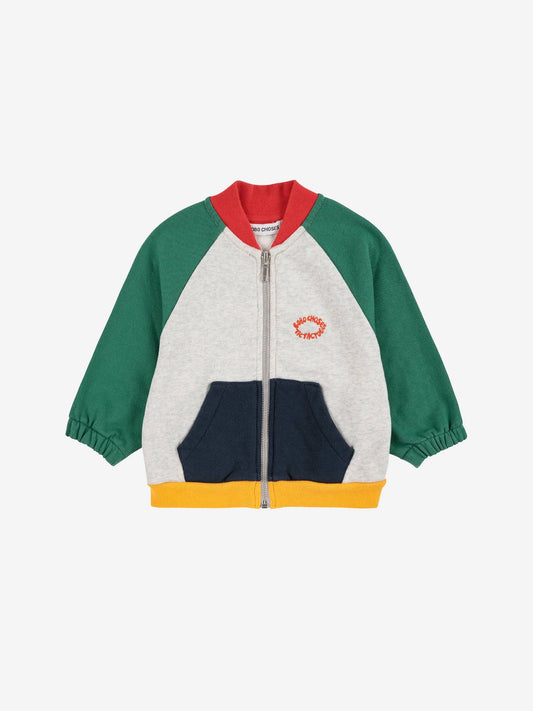 Tic Tac Toe color block zipped sweatshirt